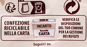 Etichetta confezione carta