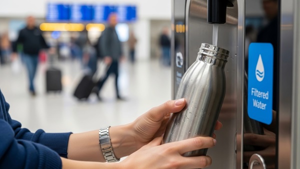 borraccia acqua aeroporto