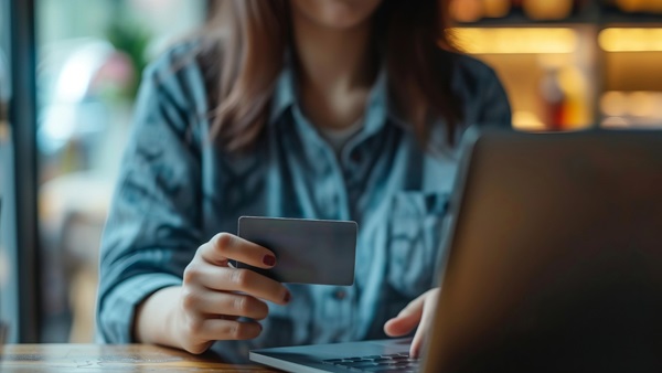 donna laptop carta di credito